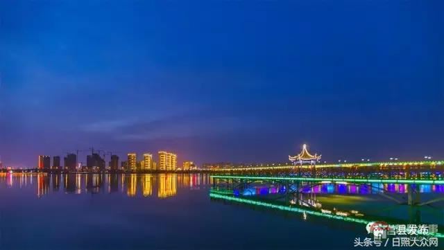 莒縣沭河公園夜景，真是美！